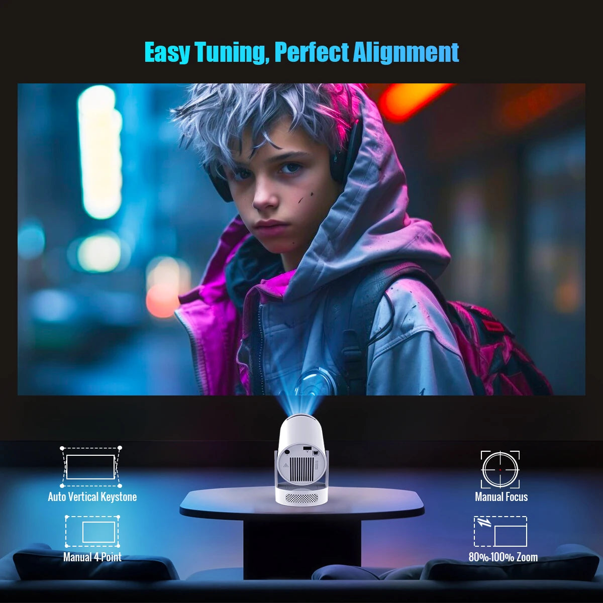 Portable Cinematic Projector Home Theatre